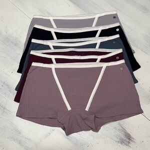 NWOT Lucky Brand Soft Cotton Ribbed Boyshort Underwear 5 Pack Women’s Medium